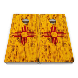 Rustic New Mexico Flag Cornhole Boards – Tournament Series