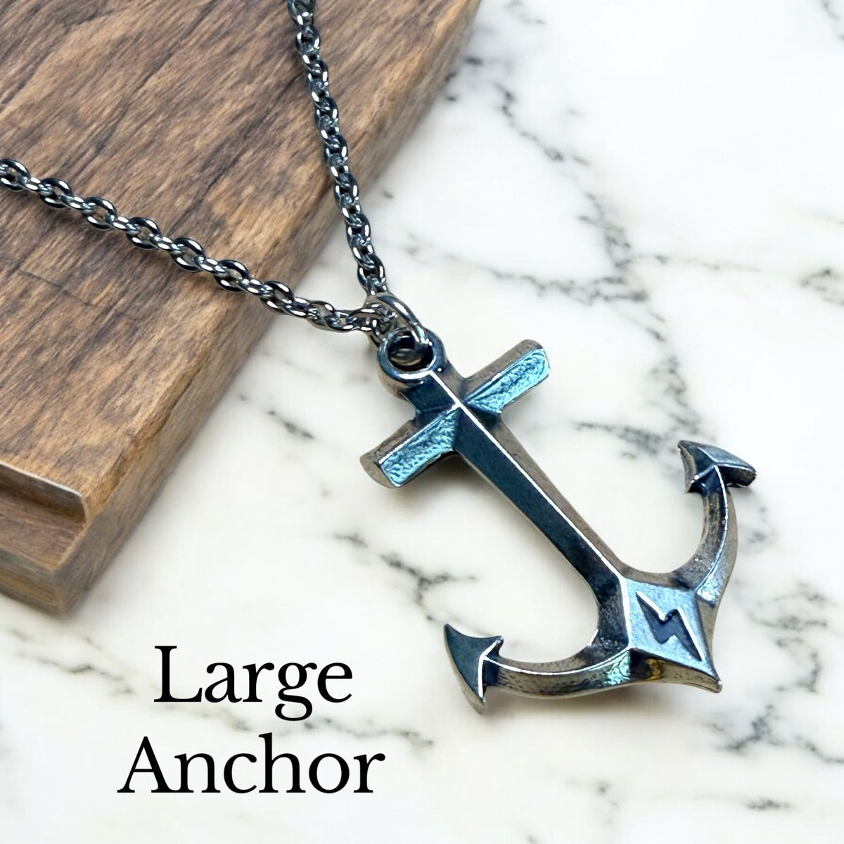 Hold Fast Anchor Necklace - Sterling Silver Christian necklace by Forged By Fire - additional view 4