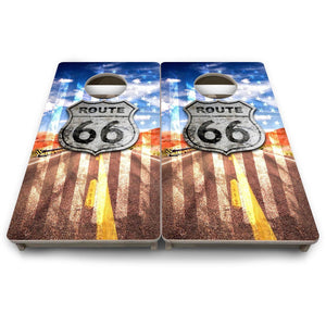 Route 66 - Mini or Vacation Size Cornhole Boards by Cornhole Solutions, custom cornhole board detail photo 9