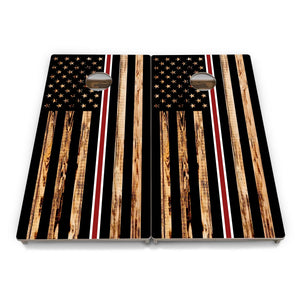 First Responder Rustic Flag Cornhole Boards – Tournament Series