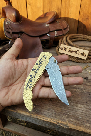 Calligraphy Engraved Brass Folder Knife product detail, view 3