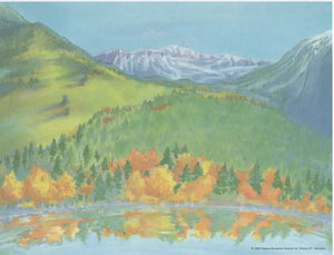 Mountain Landscape Lake Reflection: Personalized Gift Background for Name Products
