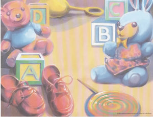 Teddy Bear ABC Blocks Art: Personalized First Name Keepsake Gift