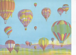 Colorful Hot Air Balloons in Sky Illustration | Balloon Gift Background