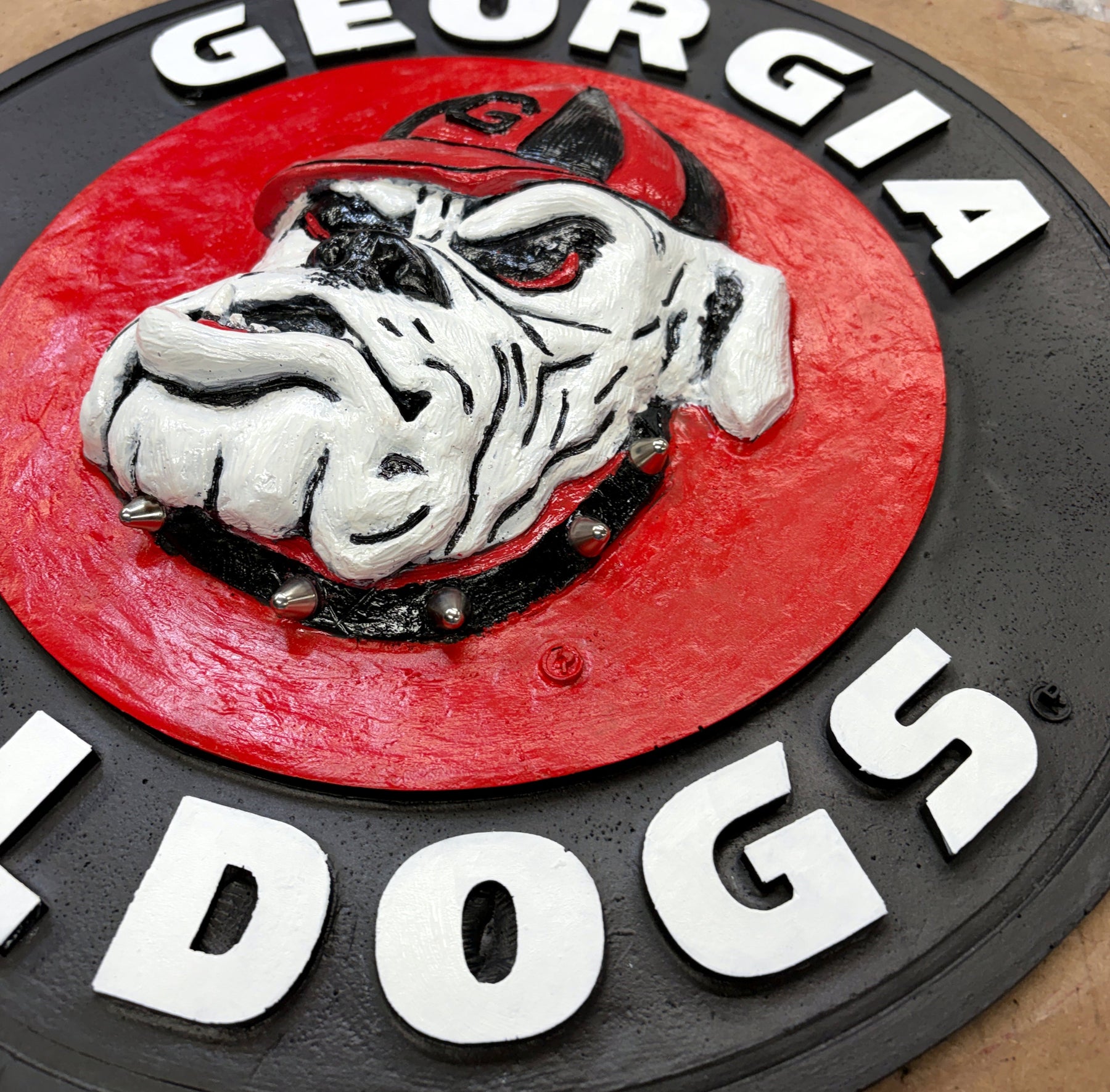 OG Georgia Bulldogs 3D Wall Sign with Steel Spiked Collar