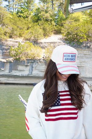 God Bless America - Vintage Trucker Hat - PREORDER by KenzKustomz, Southern lifestyle apparel detail photo 9