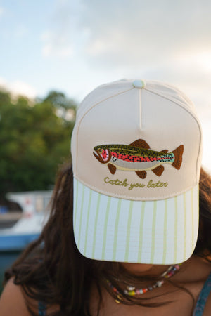 Catch You Later - Green Stripe Hat