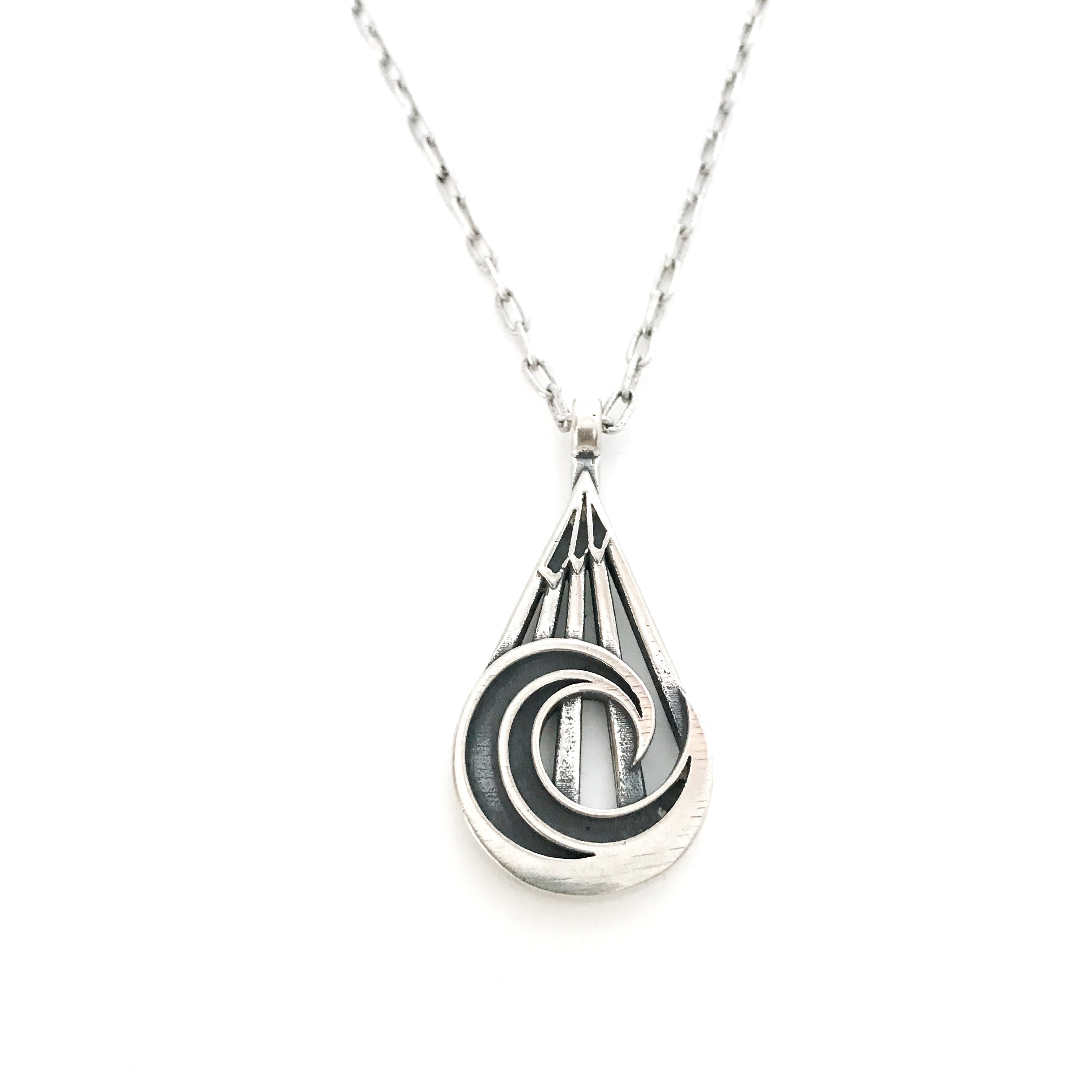 PEACE Mountain Wave Necklace - Sterling Silver by Forged By Fire — view 1 of 3