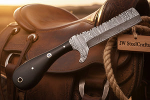 Blackhorn Ladder Damascus Bull Cutter by JW SteelCrafts, alternate view 3