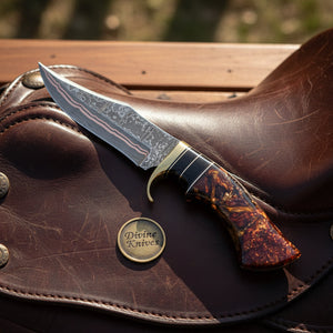 Copper-Line Skinner Bowie Knife with Buffalo Horn & Red Resin Handle by Divine Knives — view 2 of 3