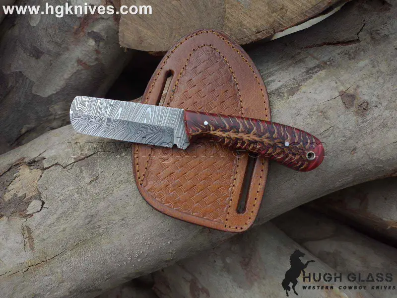 Red Pine Cone Bull Cutter Knife for Ranch Work and Collecting