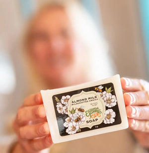 Almond Milk Soap 5 Oz. ~ Infused With Arnica by Essential Journeys, natural skincare detail photo 4