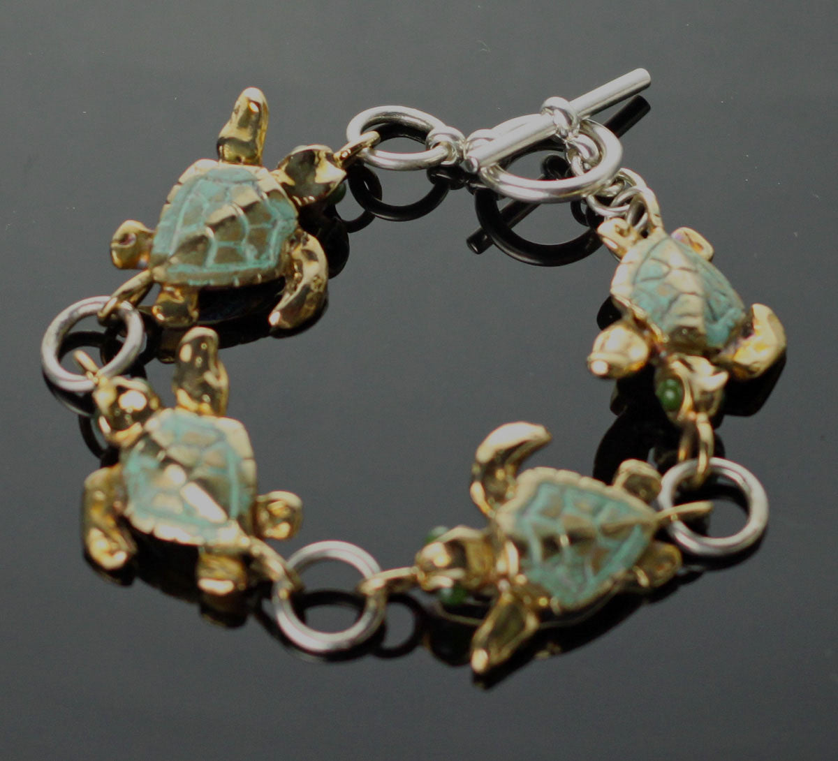 Bronze & SS Loggerhead Link Bracelet-BRBS1014-L