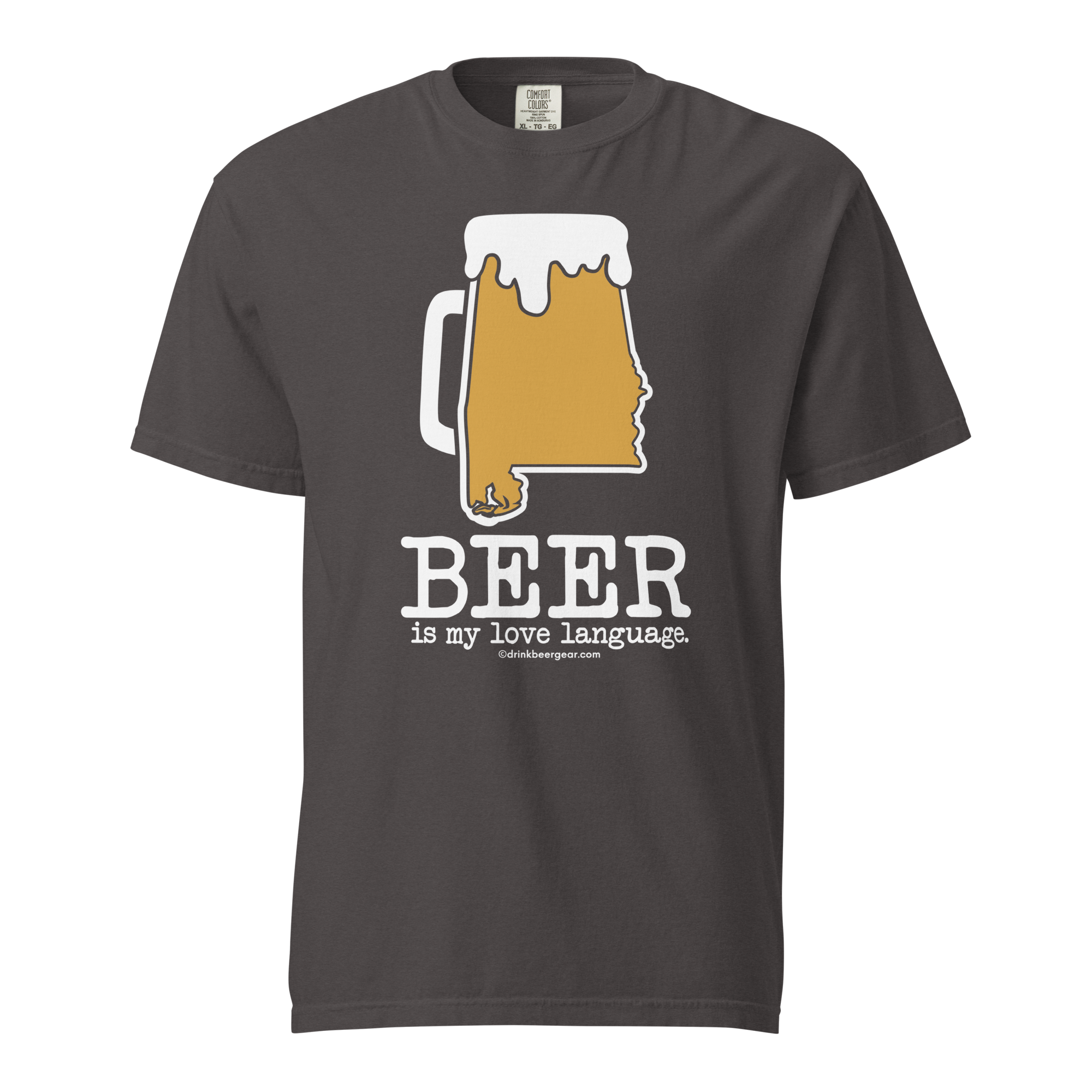 Alabama Beer Mug Tee - Beer Is My Love Language. - COMFORT COLORS BRAND TEE Drink Beer Gear