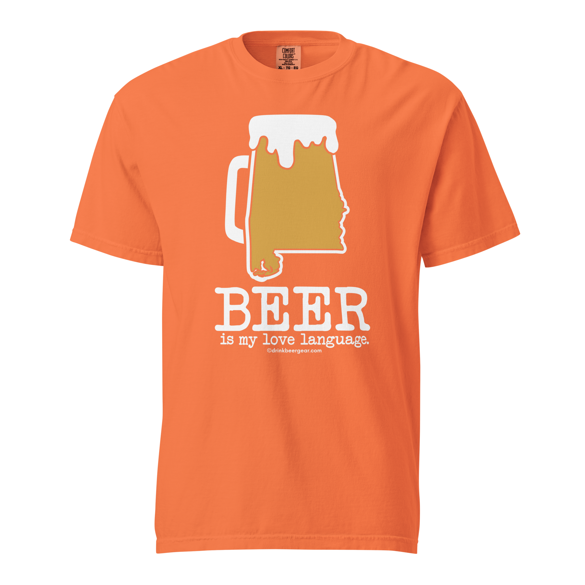 Alabama Beer Mug Tee - Beer Is My Love Language. - COMFORT COLORS BRAND TEE Drink Beer Gear