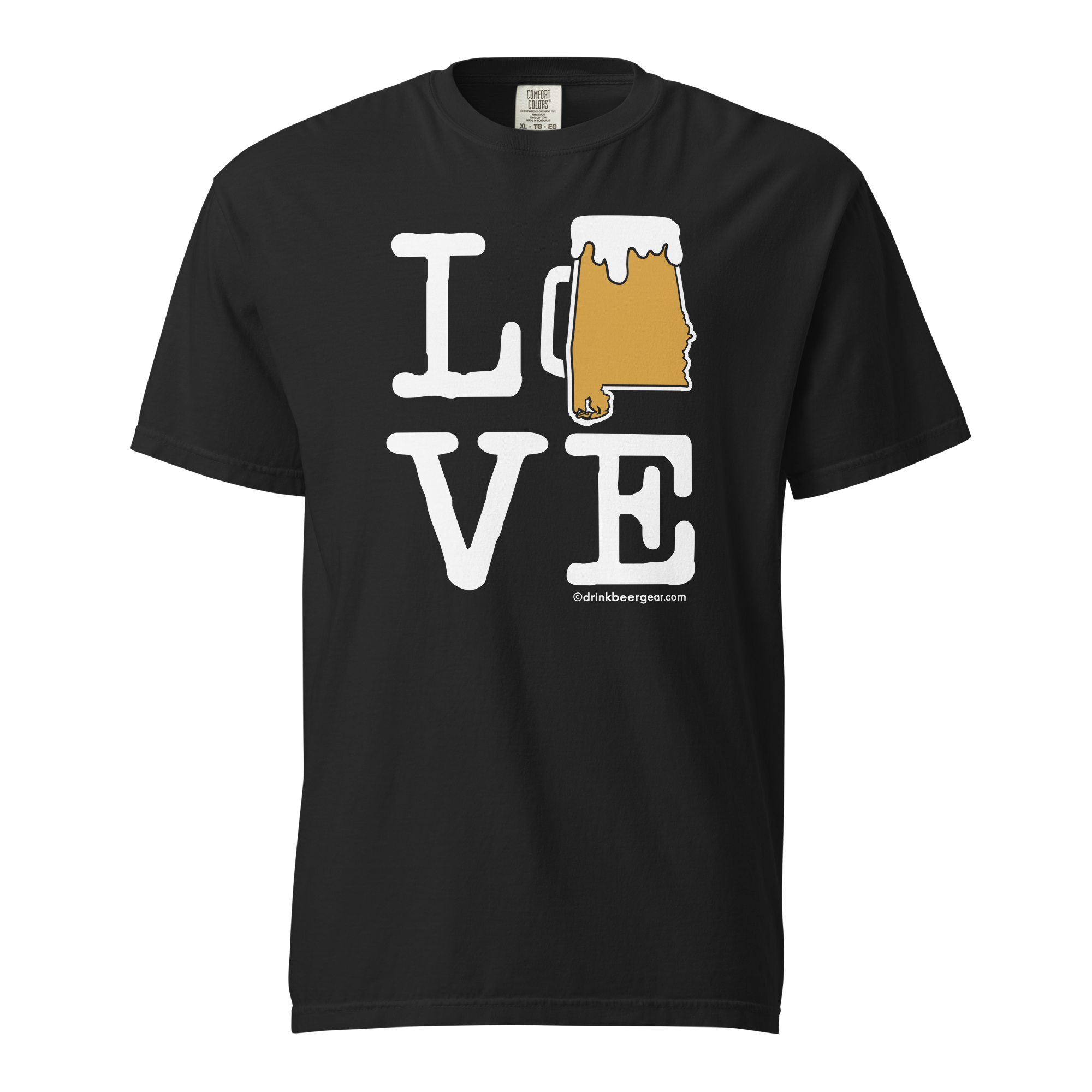 Alabama Beer Mug Tee - LOVE - COMFORT COLORS BRAND TEE Drink Beer Gear