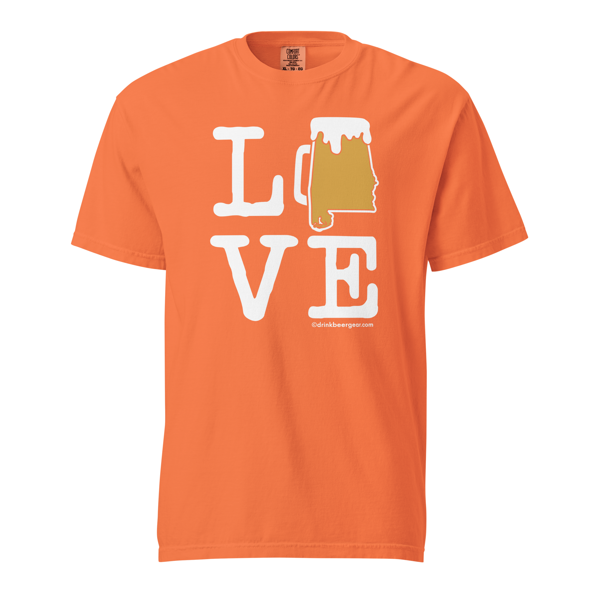 Alabama Beer Mug Tee - LOVE - COMFORT COLORS BRAND TEE Drink Beer Gear