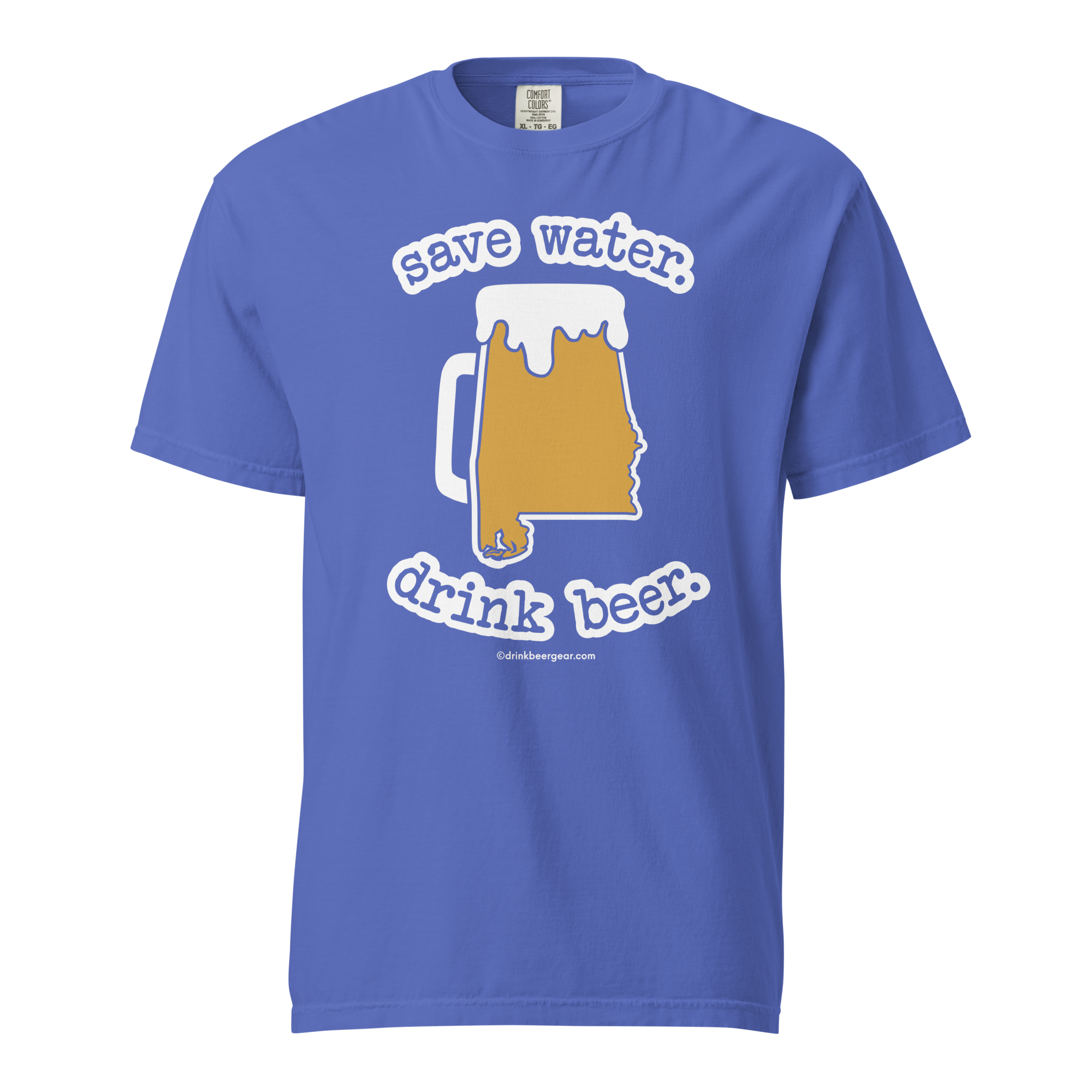 Alabama Beer Mug Tee - Save Water. Drink Beer. - COMFORT COLORS BRAND TEE Drink Beer Gear
