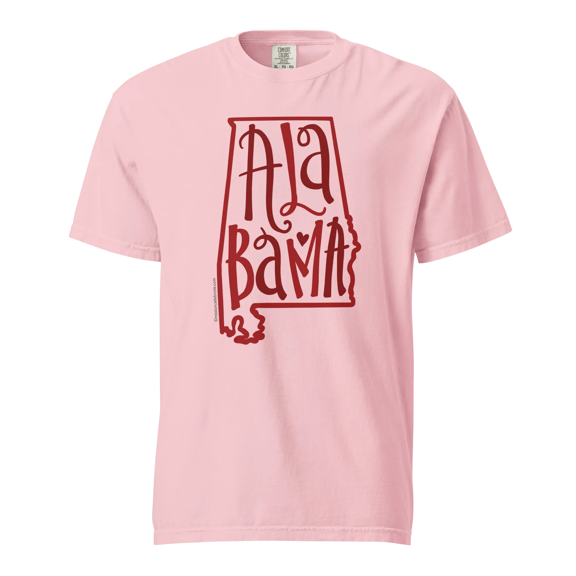 Alabama T-shirt, Comfort Colors Tee, Handlettered Art by Leslie Gonce - Crimson State Design - Main Street Collective