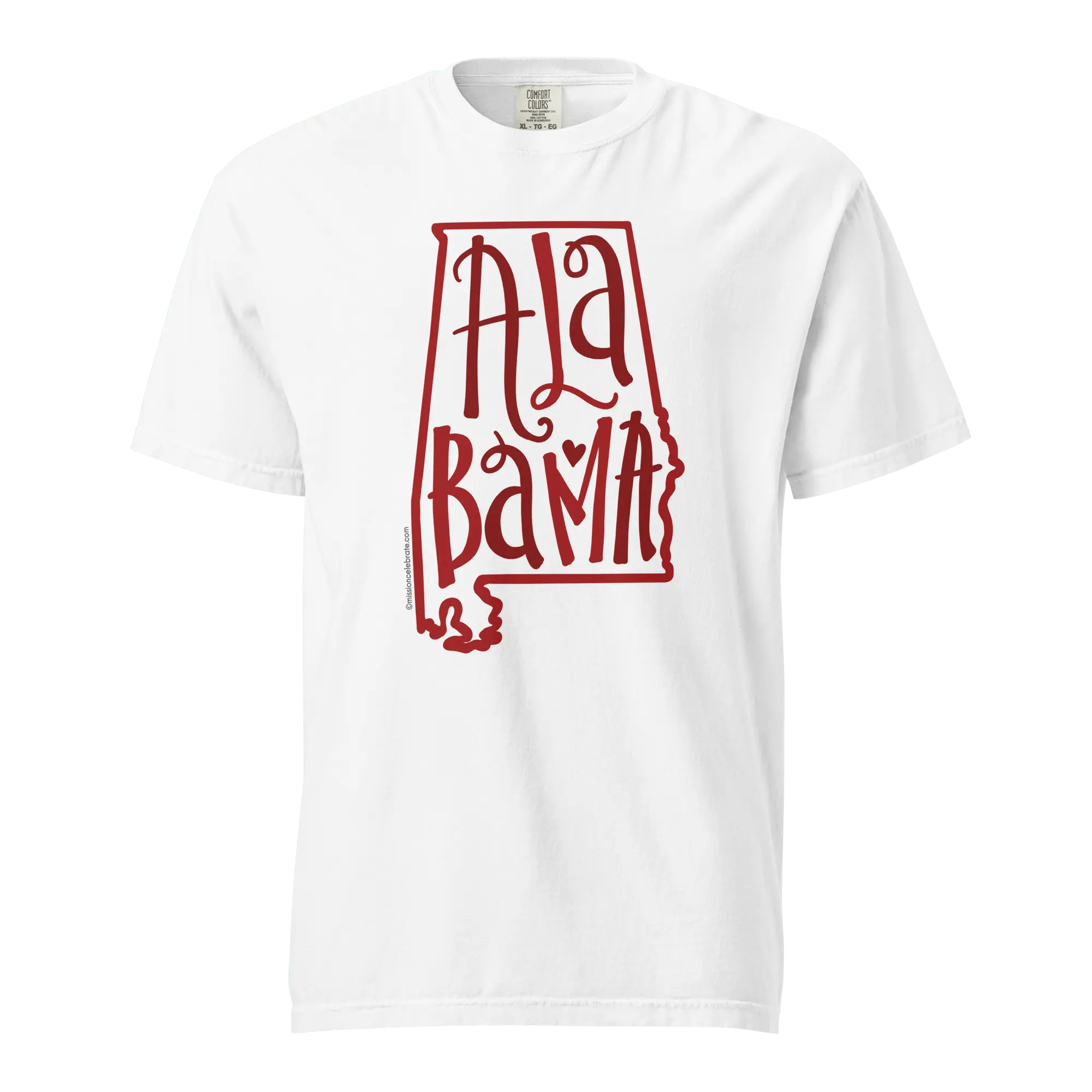Alabama T-shirt Crimson Handlettered Design Comfort Colors Tee Main Street Collective