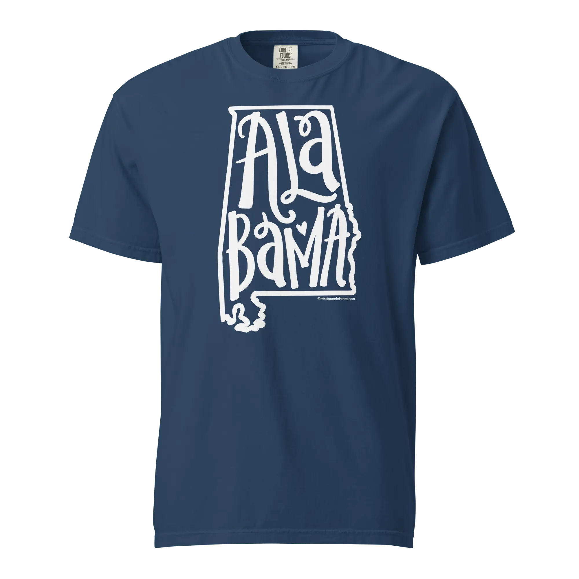 Alabama T-shirt, Handlettered State Outline, Comfort Colors Tee, State Pride