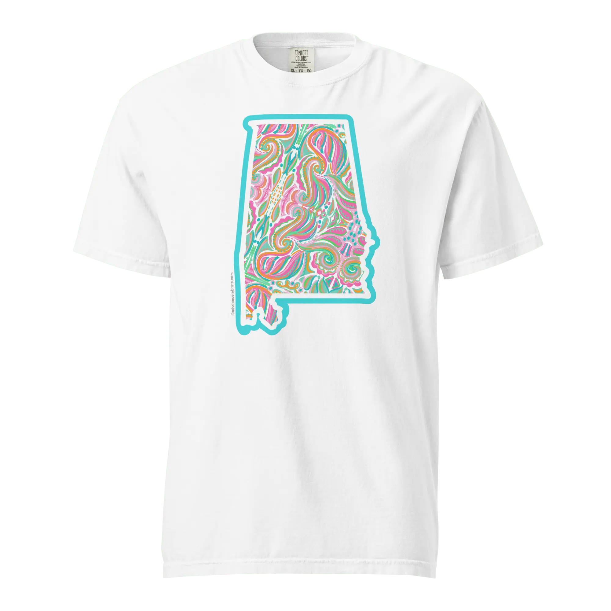 Alabama Abstract Art T-Shirt - Handdrawn State Design by Leslie Gonce - Southern Style Clothing