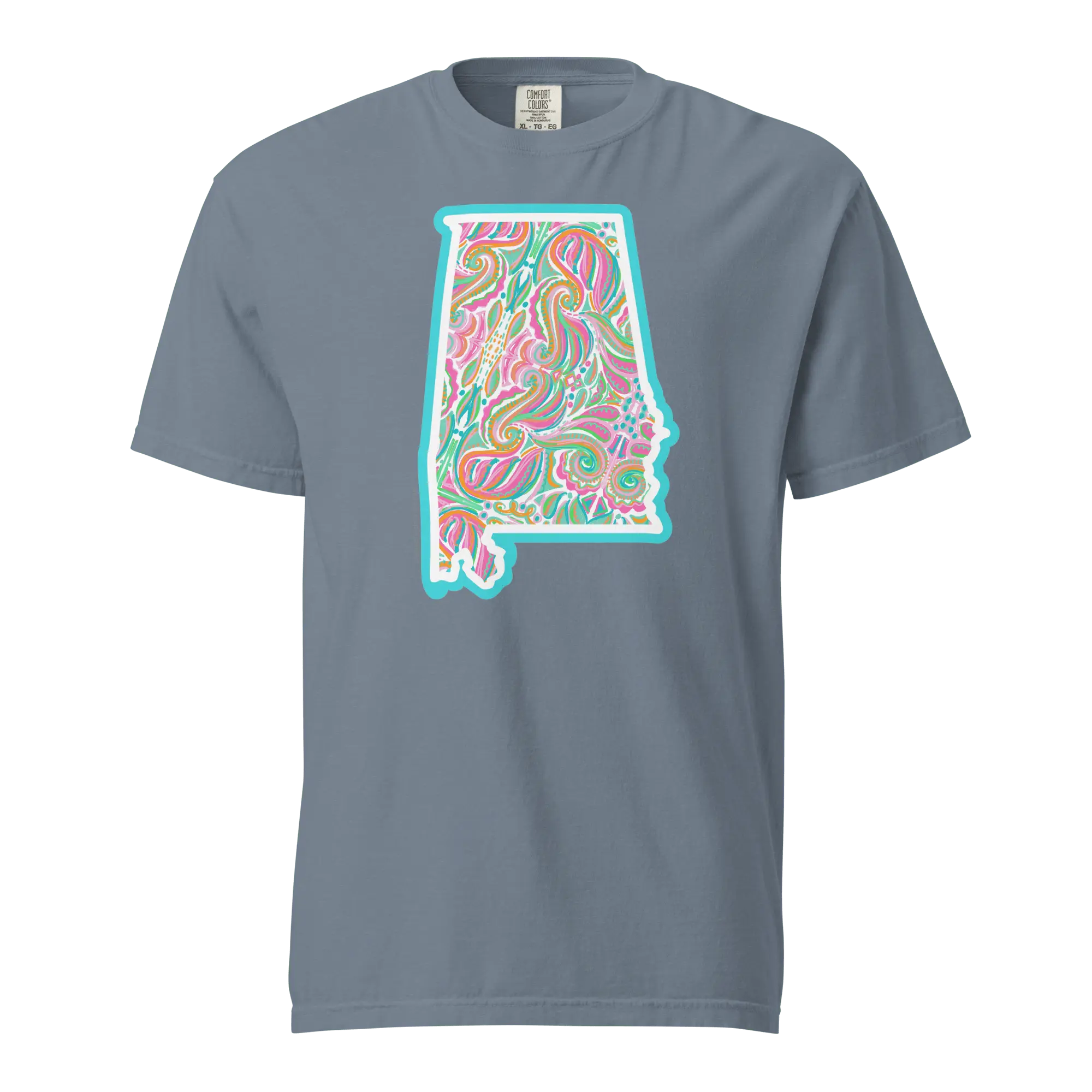 Alabama State Art T-Shirt: Abstract Design by Southern Artist. Main Street Collective Apparel.