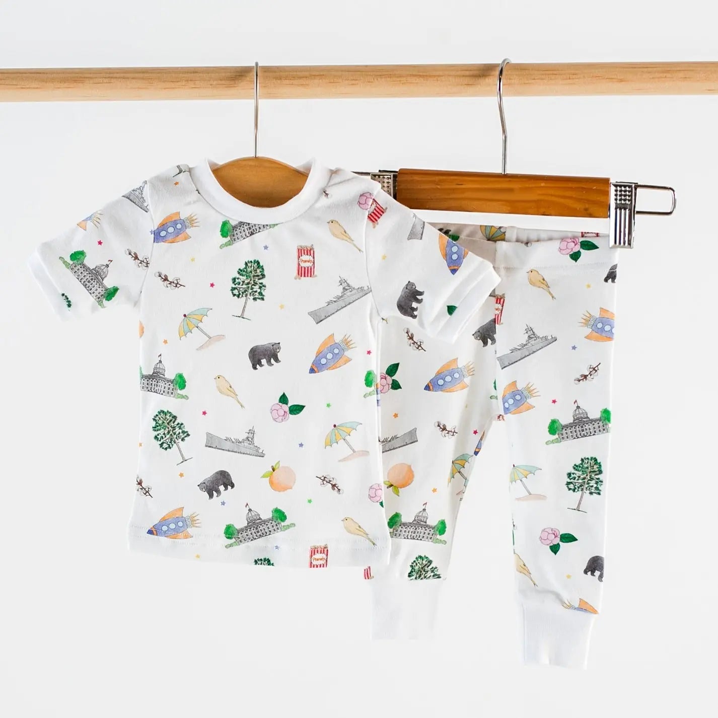 Alabama Kids Organic Cotton Pajamas by Nola Tawk, Southern food gift main product photo