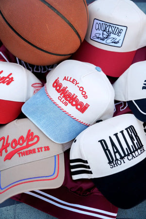 Alley Oop Basketball Club - Denim Vintage Trucker Hat by KenzKustomz, Southern lifestyle apparel detail photo 4