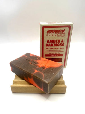 Amber and Oakmoss Soap Bar Set of 30 Bars Wholesale by Country Lather Soap Works, natural skincare main product photo
