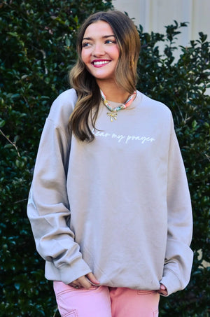 Amen Sand Sweatshirt by Southern Bliss Company, Southern lifestyle apparel detail photo 4