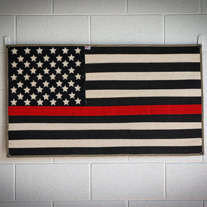 American Flag - Fire Hose - Thin Red Line by Recycled Firefighter, Southern home decor detail photo 2