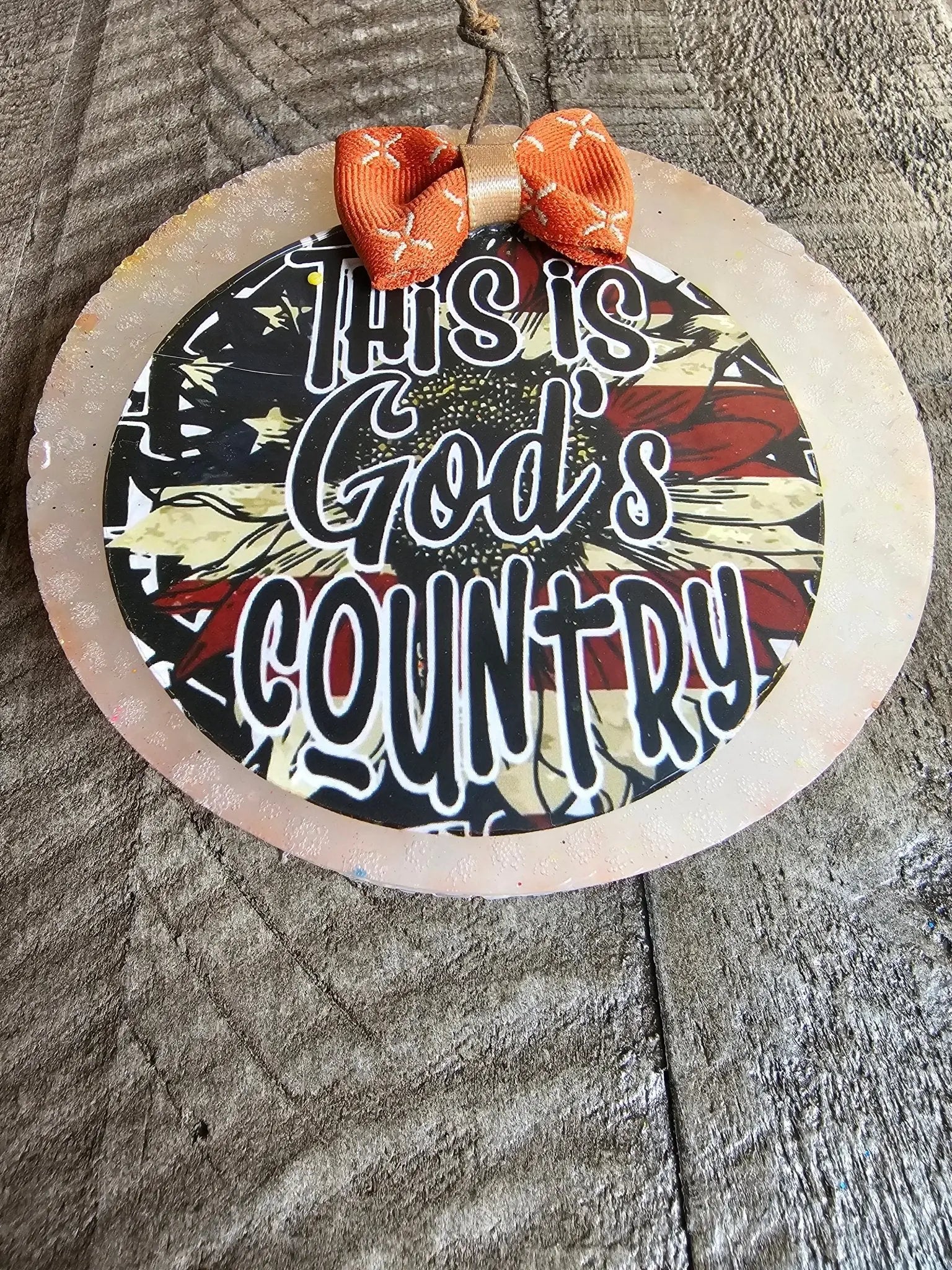 Patriotic Car Freshie: This is God's Country - Handmade American Flag Air Freshener by Main Street Collective