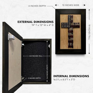 American Flag Cross Decorative Wall-Mounted Secure Gun Cabinet