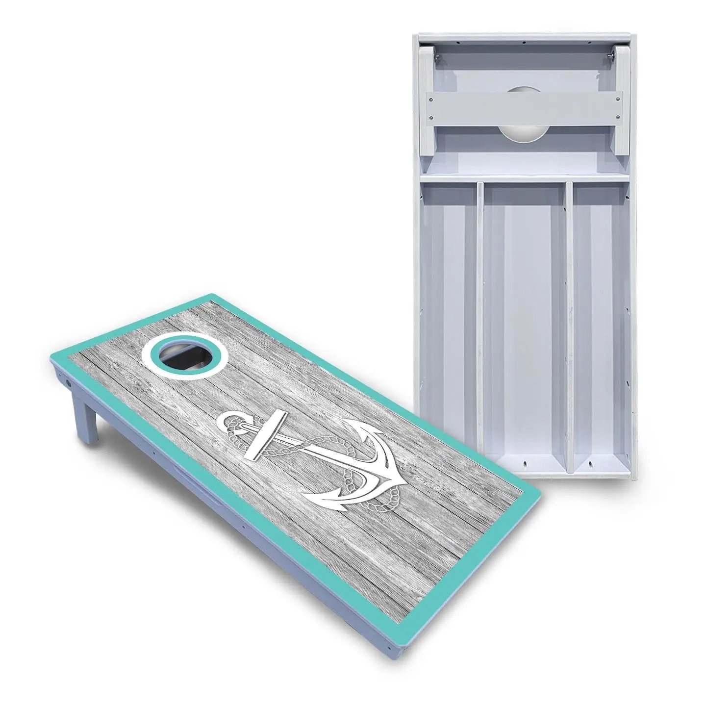 Anchor & Compass Cornhole Boards - All Weather Series by Cornhole Solutions, custom cornhole board main product photo