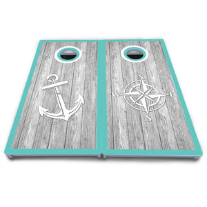 Anchor & Compass Cornhole Boards - All Weather Series by Cornhole Solutions, custom cornhole board detail photo 8