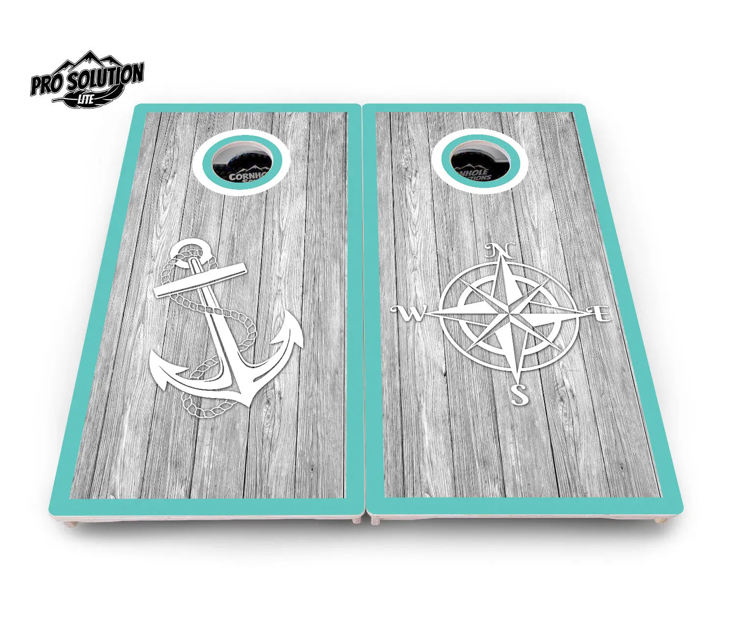 Anchor & Compass Cornhole Boards - Pro Solution Lite Series by Cornhole Solutions, custom cornhole board detail photo 6