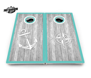 Anchor & Compass Cornhole Boards - Pro Solution Lite Series by Cornhole Solutions, custom cornhole board detail photo 6