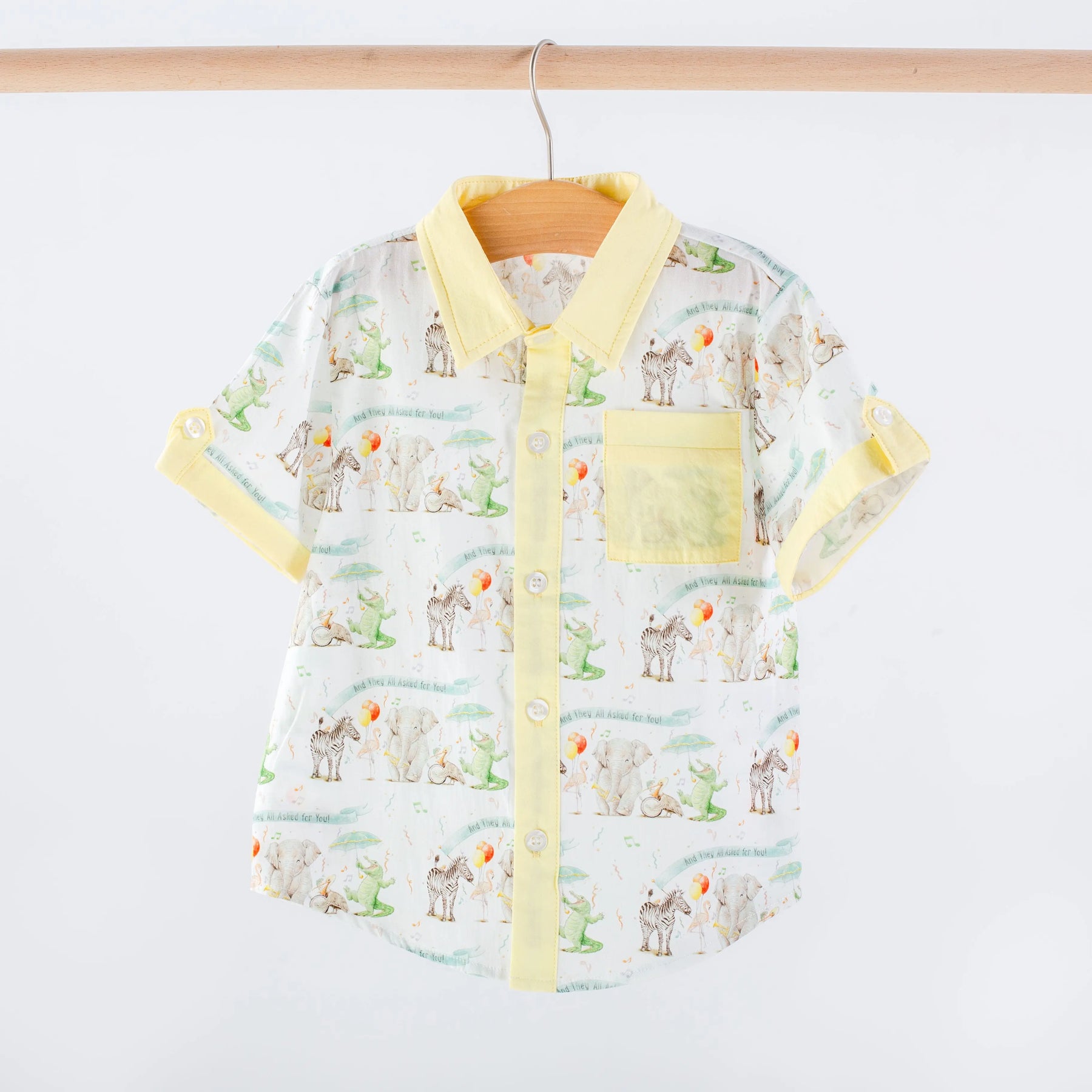 And They All Asked for You Kids Short Sleeve Collared Shirt by Nola Tawk, Southern lifestyle apparel main product photo