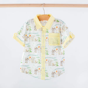 And They All Asked for You Kids Short Sleeve Collared Shirt by Nola Tawk, Southern lifestyle apparel main product photo