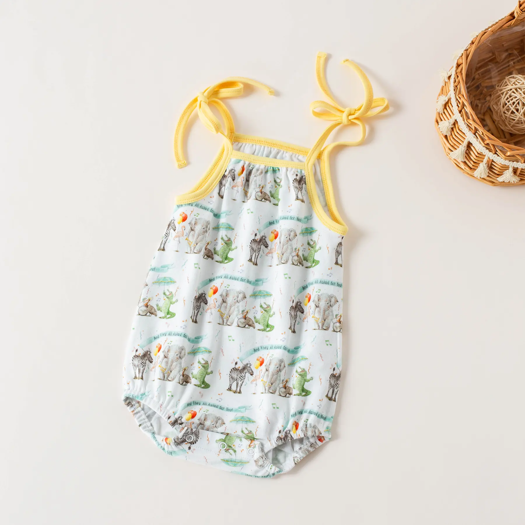 And They All Asked for You Organic Cotton Shoulder-Tie Onesie Nola Tawk