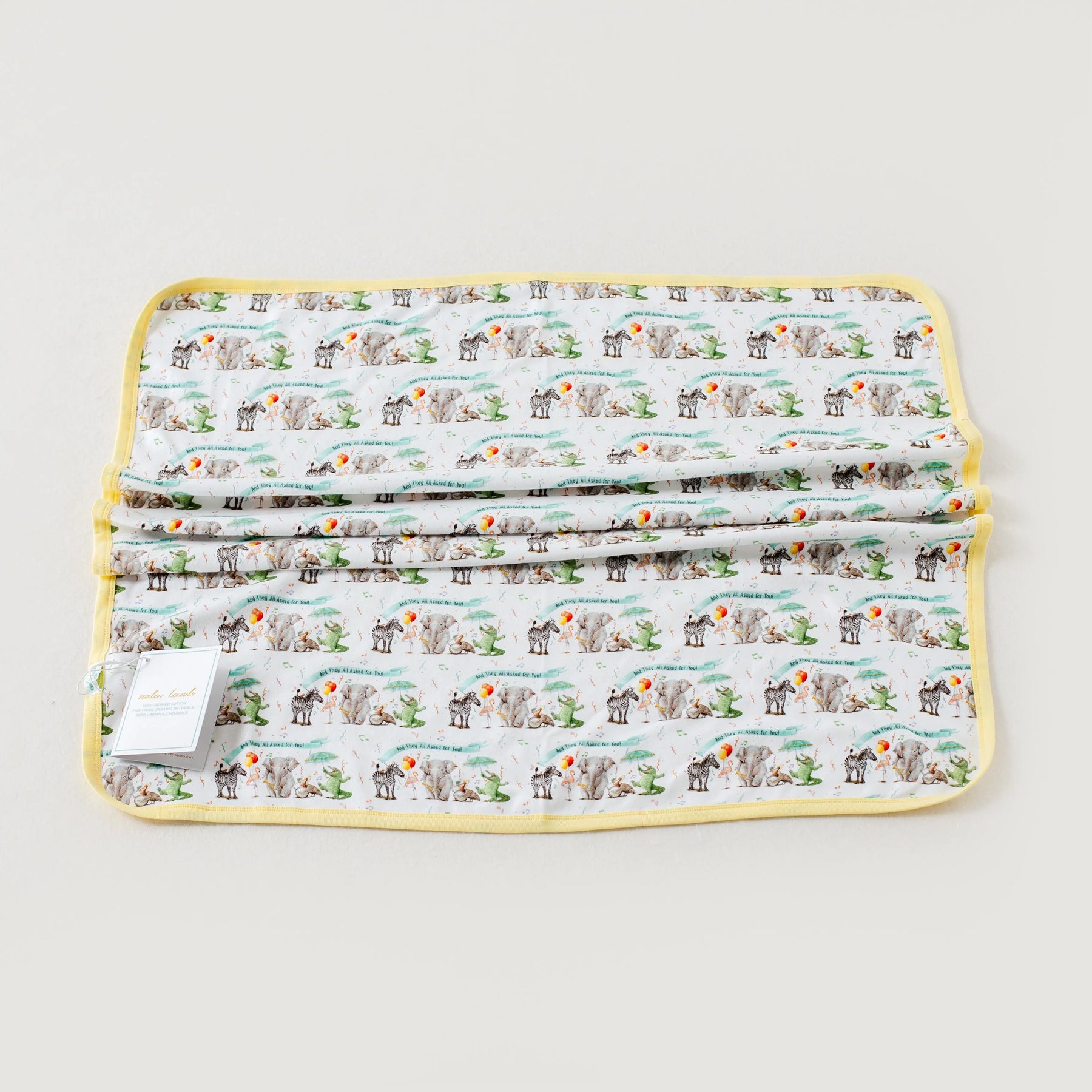 And They All Asked for You Organic Cotton Zoo Baby Blanket by Nola Tawk, children's boutique clothing main product photo