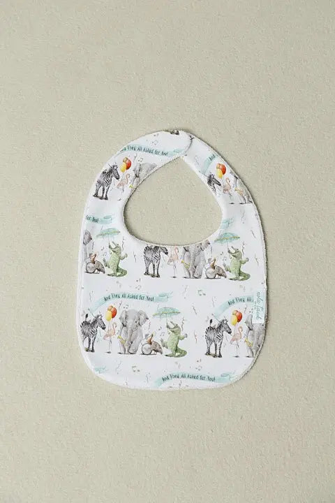 And They All Asked for You Organic Cotton Zoo Bib Nola Tawk