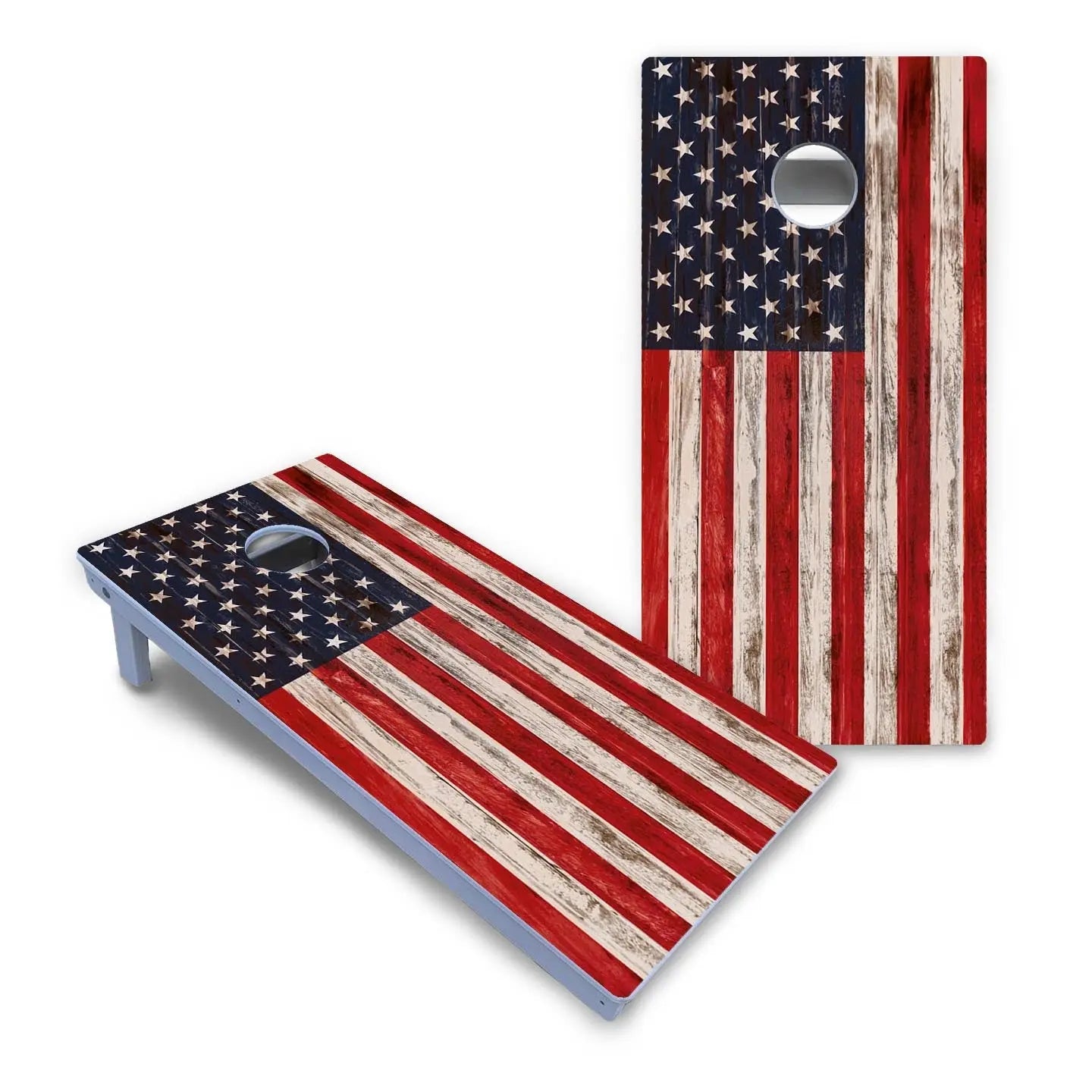 Antique Flag Cornhole Boards - All Weather Series by Cornhole Solutions, custom cornhole board detail photo 2
