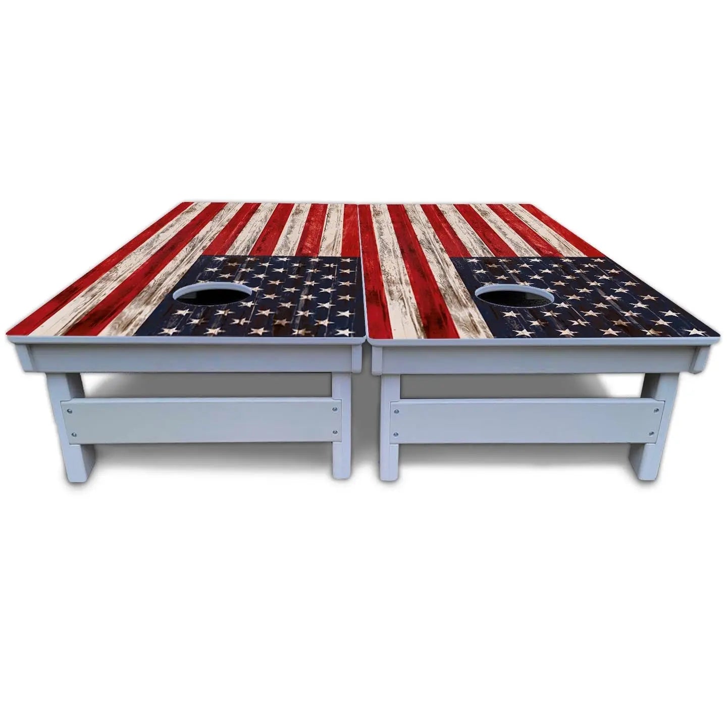 Antique Flag Cornhole Boards - All Weather Series by Cornhole Solutions, custom cornhole board detail photo 5