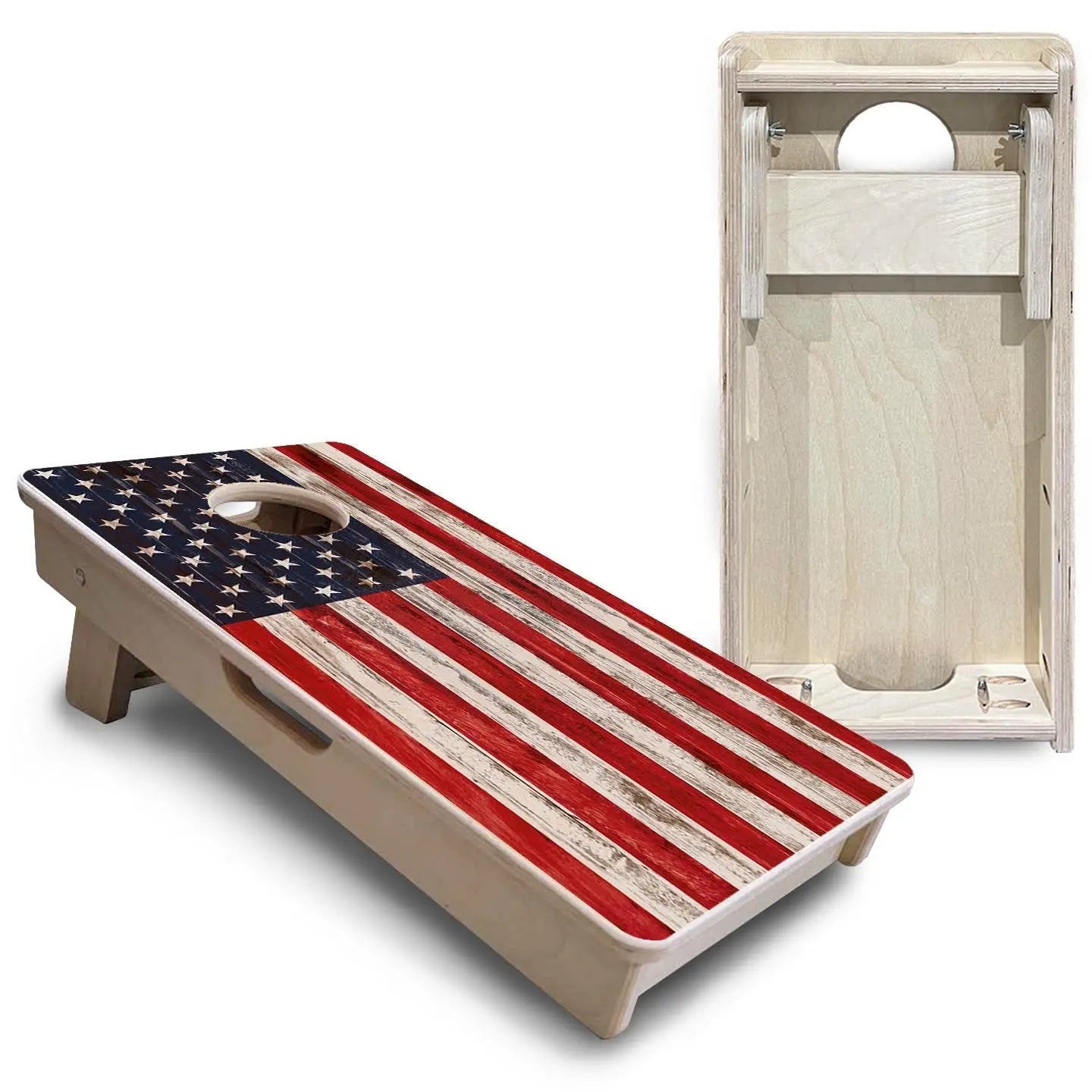 Antique Flag - Mini or Vacation Size Cornhole Boards by Cornhole Solutions, custom cornhole board detail photo 5