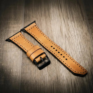 Apple Watch Leather Band by Bull Sheath Leather, handmade jewelry detail photo 2