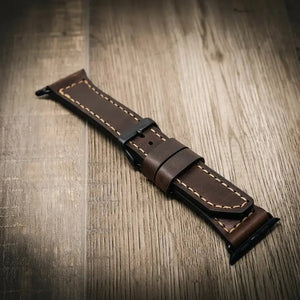 Apple Watch Leather Band by Bull Sheath Leather, handmade jewelry detail photo 4