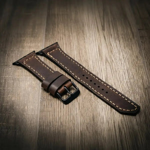 Apple Watch Leather Band by Bull Sheath Leather, handmade jewelry detail photo 5