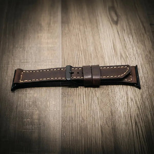 Apple Watch Leather Band by Bull Sheath Leather, handmade jewelry detail photo 6